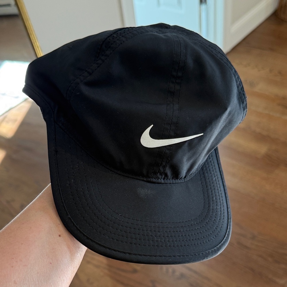 Nike Black Sports Cap with White Swoosh